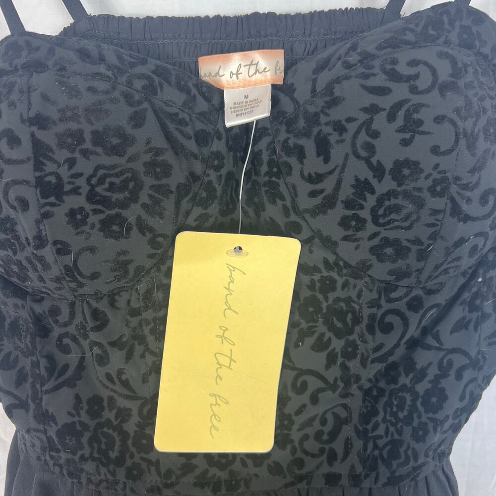 NWT Band of the Free Black Dress Women's Medium Sweetheart Velvet Top - Picture 5 of 8